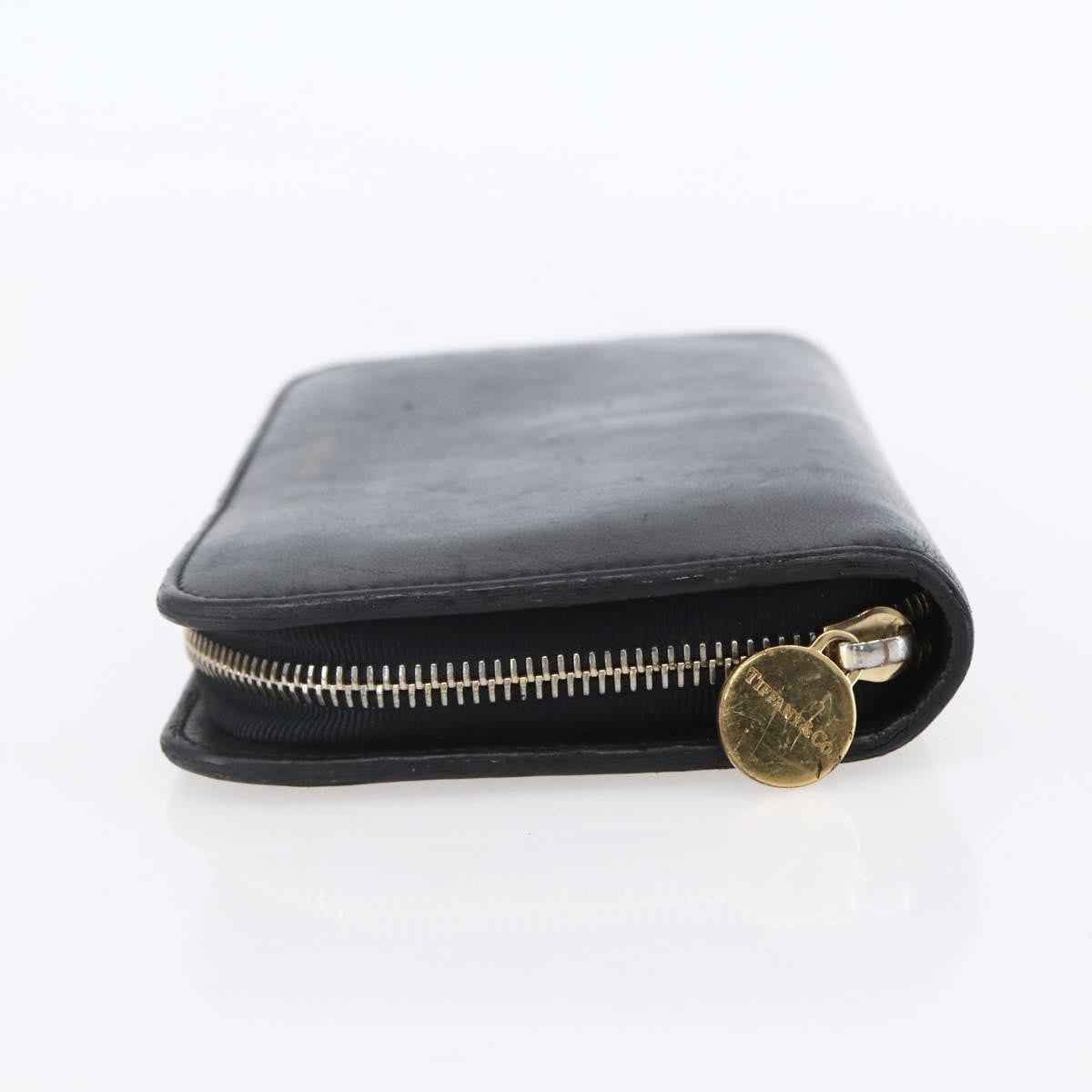 Tiffany & Co. Zip Around Leather Black Leather Wallets Accessory (Pre-Owned)