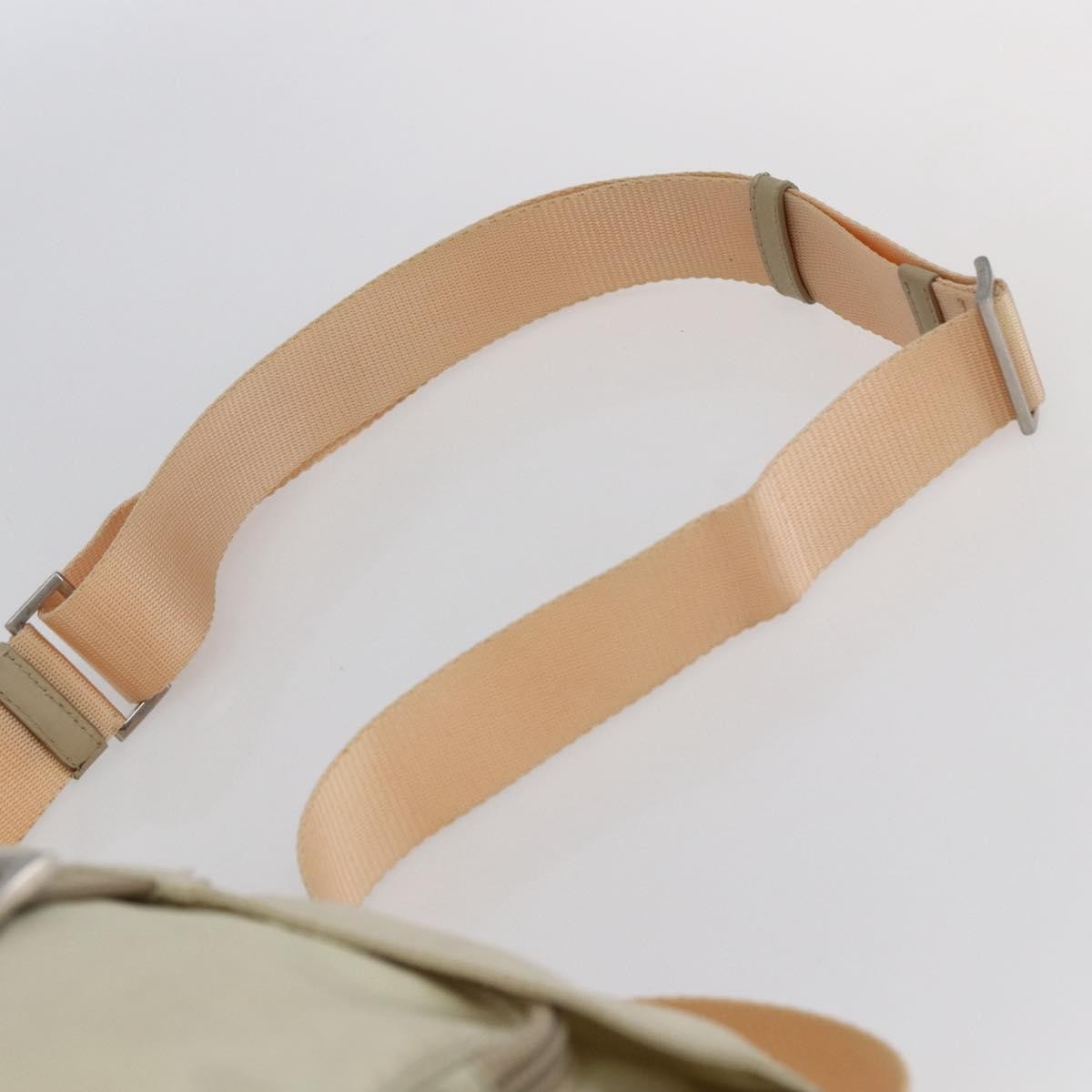 Prada Buckle Messenger Tessuto Beige Nylon Shoulder Bag Bag (Pre-Owned)