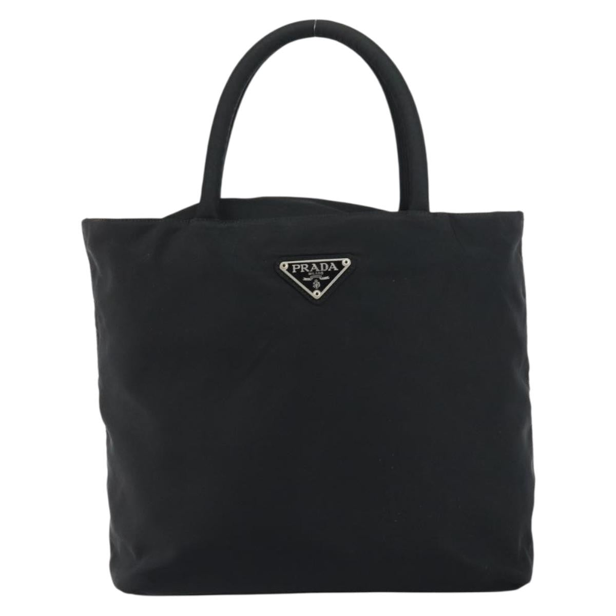 Prada Vintage Zip Tessuto Black Nylon Tote Bag Bag (Pre-Owned)