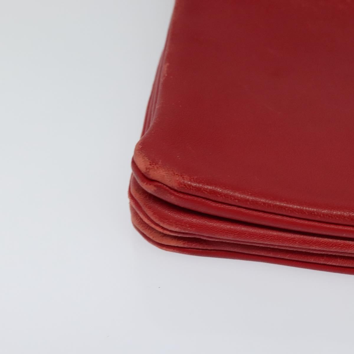 Celine Trio Zip Clutch Leather Red Leather Clutche & Pouche Bag (Pre-Owned)