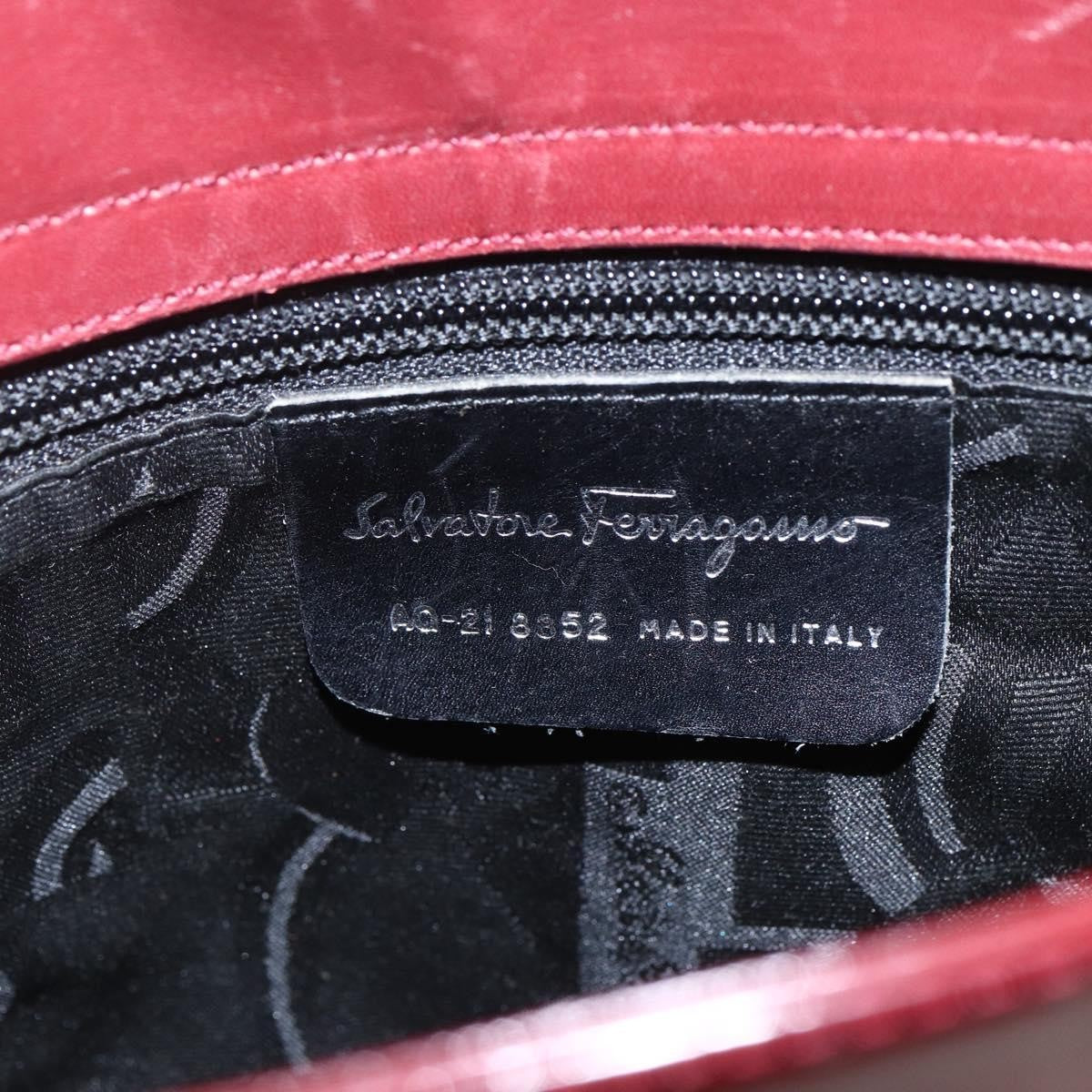 Salvatore Ferragamo Vala Patent Leather Red Patent_Leather Shoulder Bag Bag (Pre-Owned)