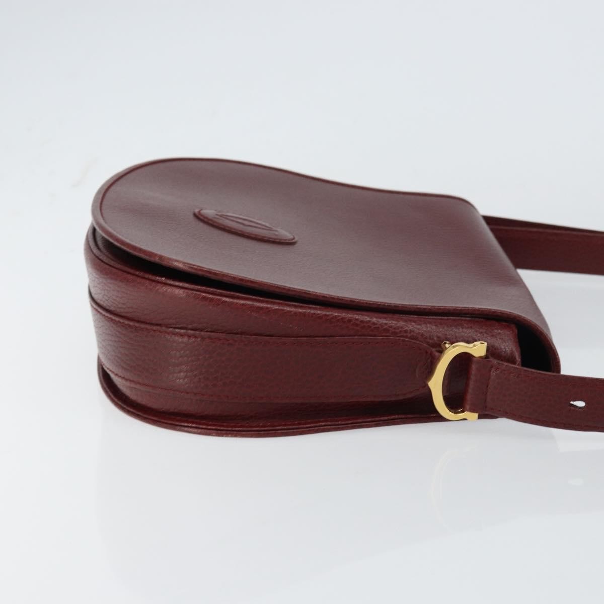 Cartier Must De Cartier Leather Burgundy Leather Shoulder Bag Bag (Pre-Owned)