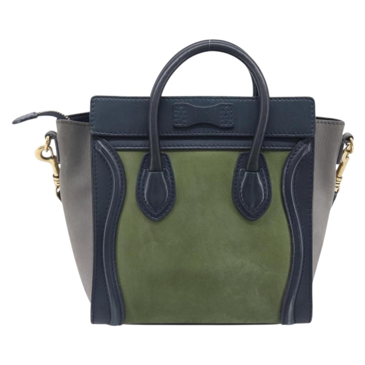 Celine Luggage Smooth Leather Navy Leather Handbag (Pre-Owned)