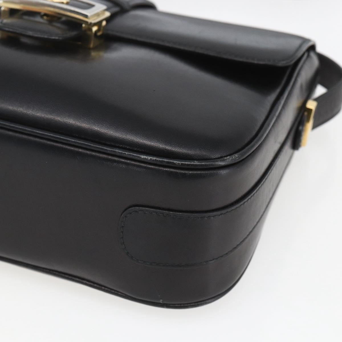 Celine Horse Carriage Leather Black Leather Shoulder Bag Bag (Pre-Owned)