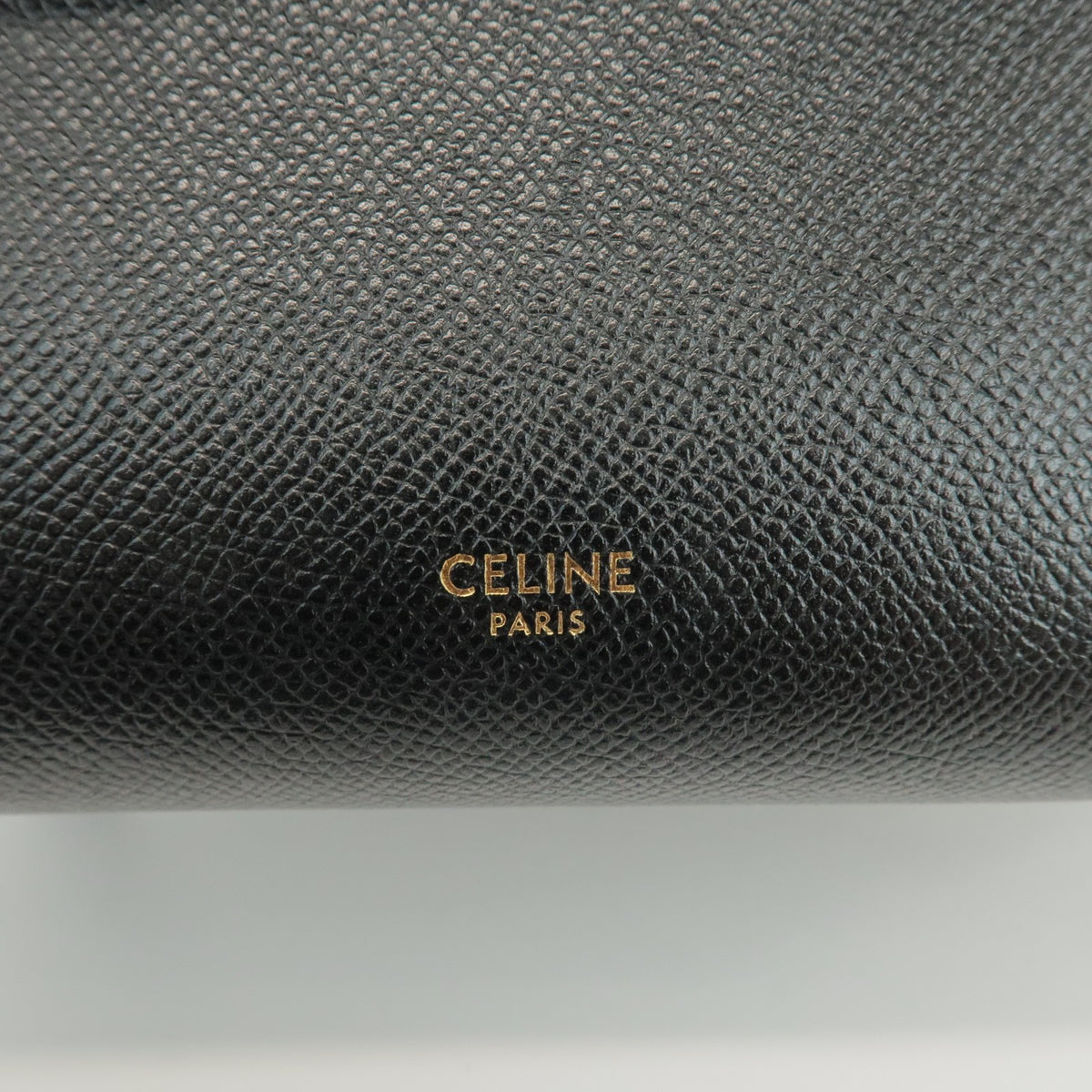 Celine Belt Textured Leather Black Leather Handbag (Pre-Owned)