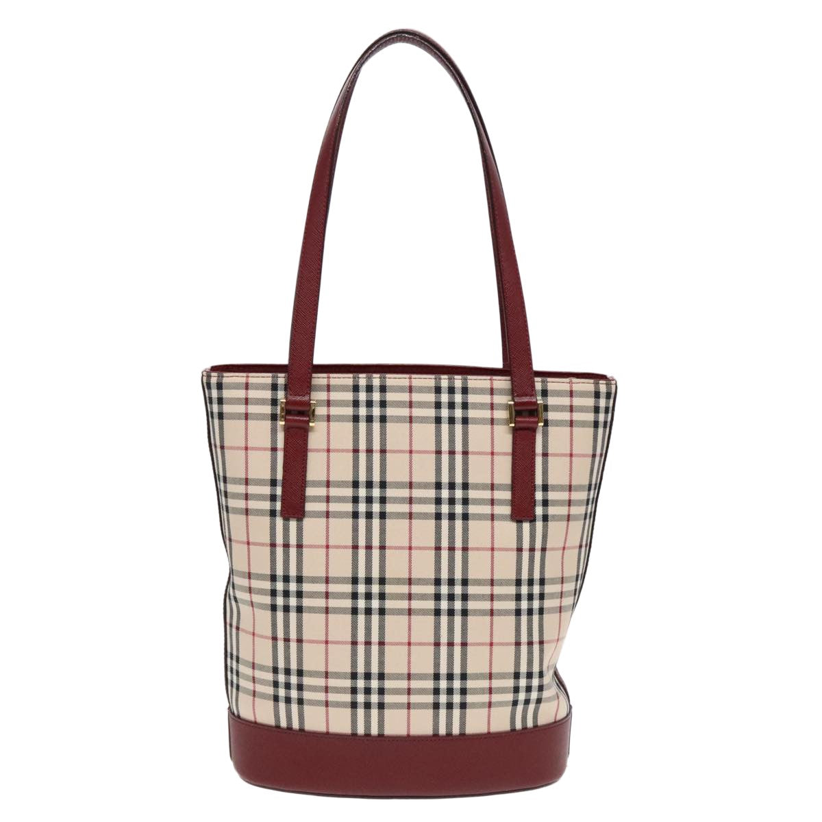 Burberry Nova Check Tote Canvas And Leather Beige Canvas Tote Bag Bag (Pre-Owned)