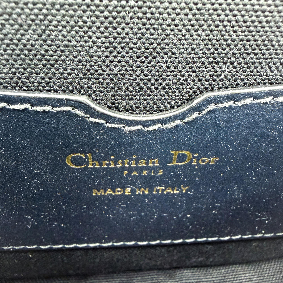 Christian Dior Bobby Flap Oblique Canvas Beige Canvas Handbag (Pre-Owned)