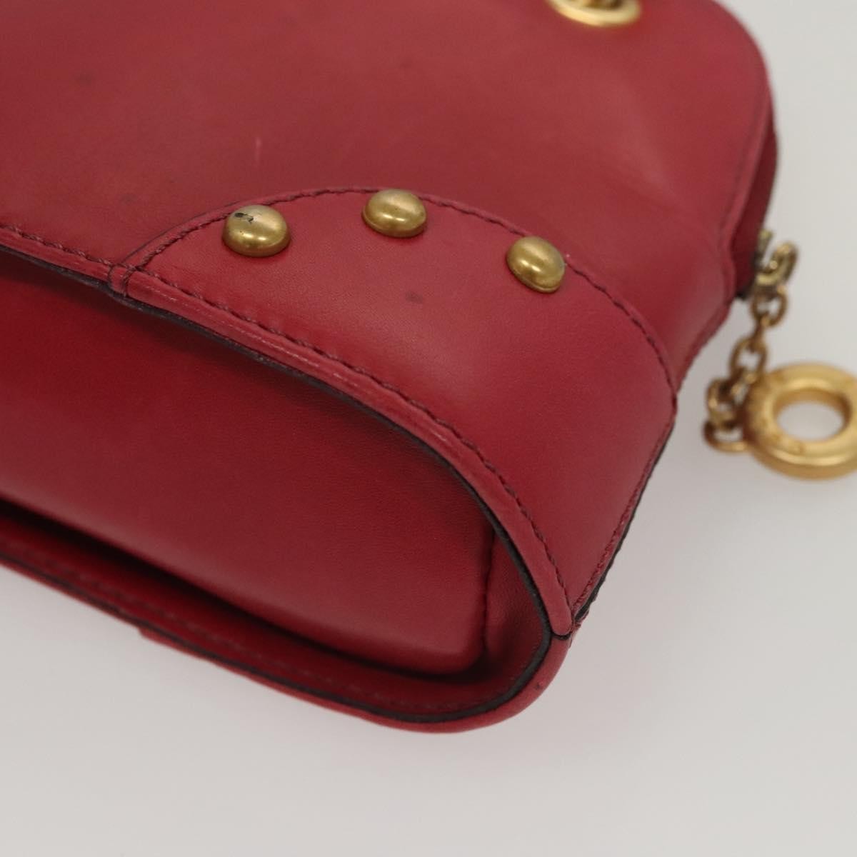 Celine Vintage Leather Red Leather Shoulder Bag Bag (Pre-Owned)
