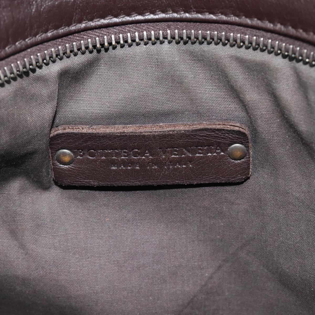 Bottega Veneta Flat Messenger Intrecciato Nappa Black Leather Handbag (Pre-Owned)