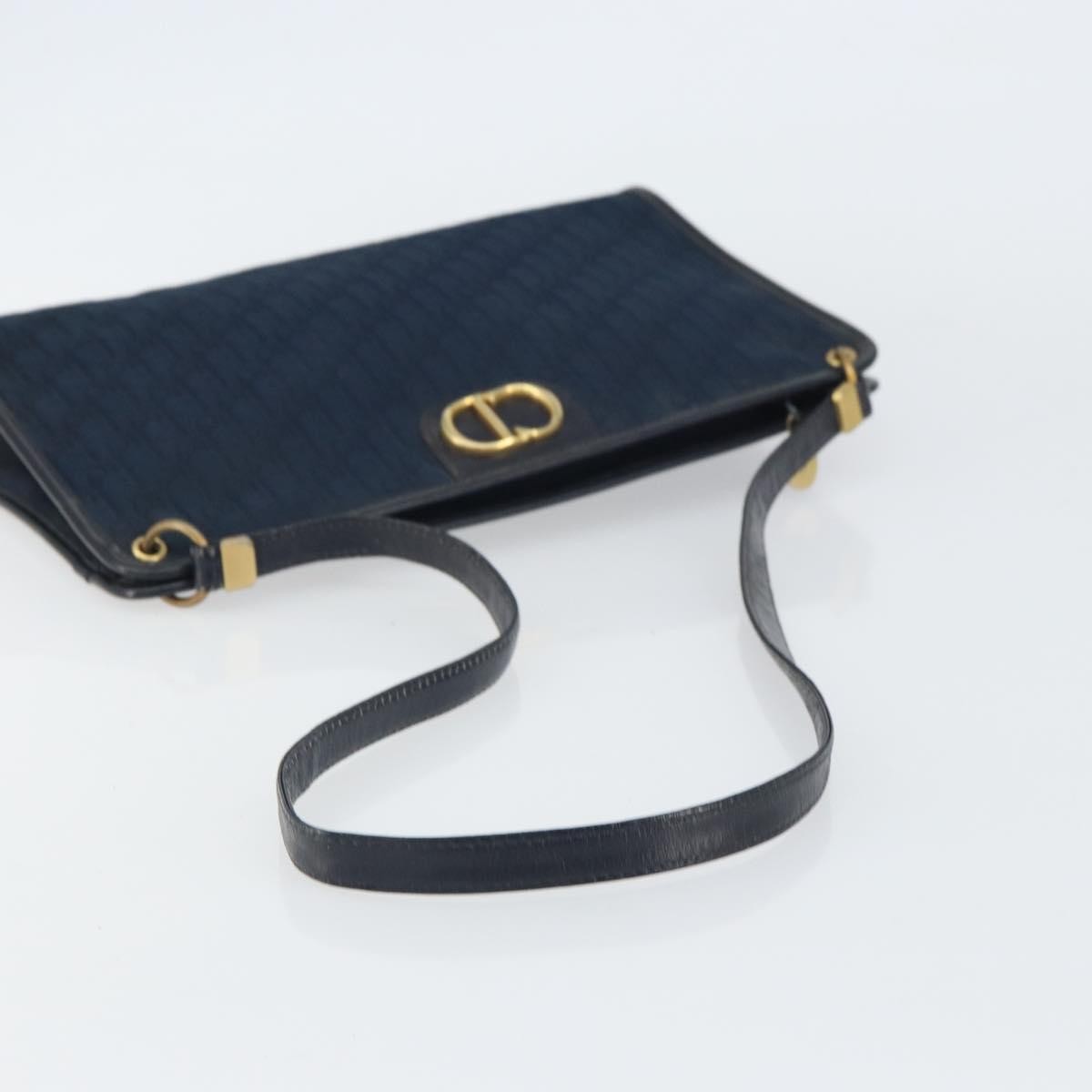Christian Dior Vintage Cd Trotter Canvas Navy Canvas Shoulder Bag Bag (Pre-Owned)