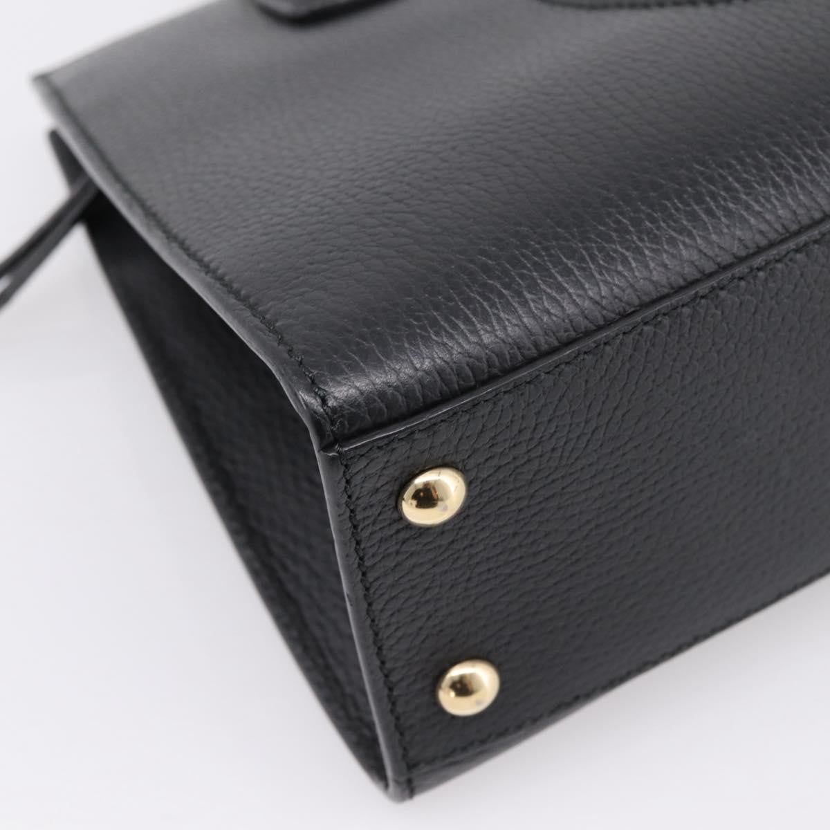 Gucci Soho Convertible Top Handle Satchel Leather Black Leather Handbag (Pre-Owned)