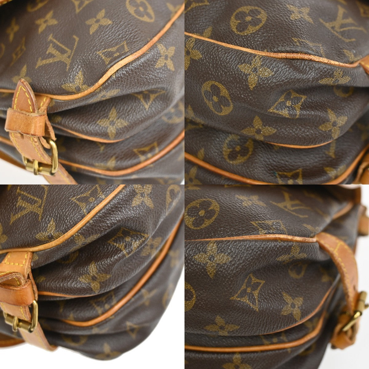 Louis Vuitton Saumur Monogram Canvas Brown Canvas Shoulder Bag Bag (Pre-Owned)