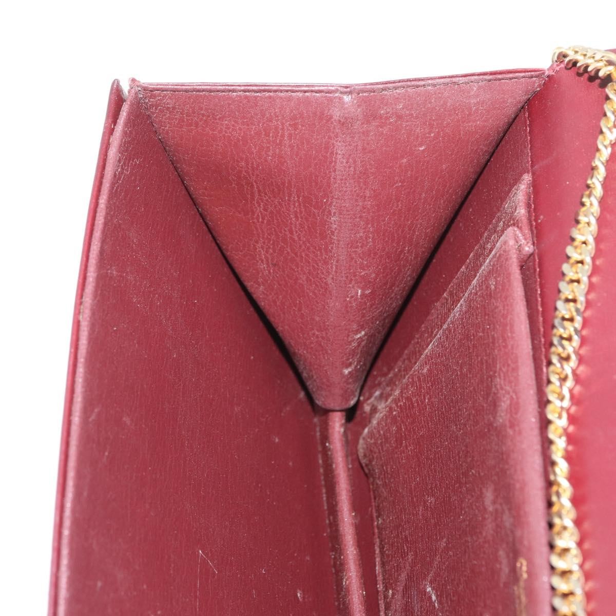 Christian Dior Vintage Chain Flap Leather Burgundy Leather Shoulder Bag Bag (Pre-Owned)