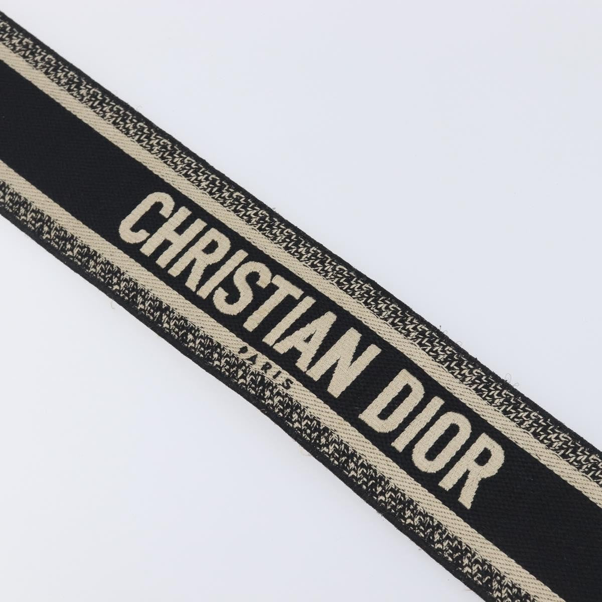 Christian Dior Logo Shoulder Strap Embroidered Canvas Navy Canvas Straps Accessory (Pre-Owned)