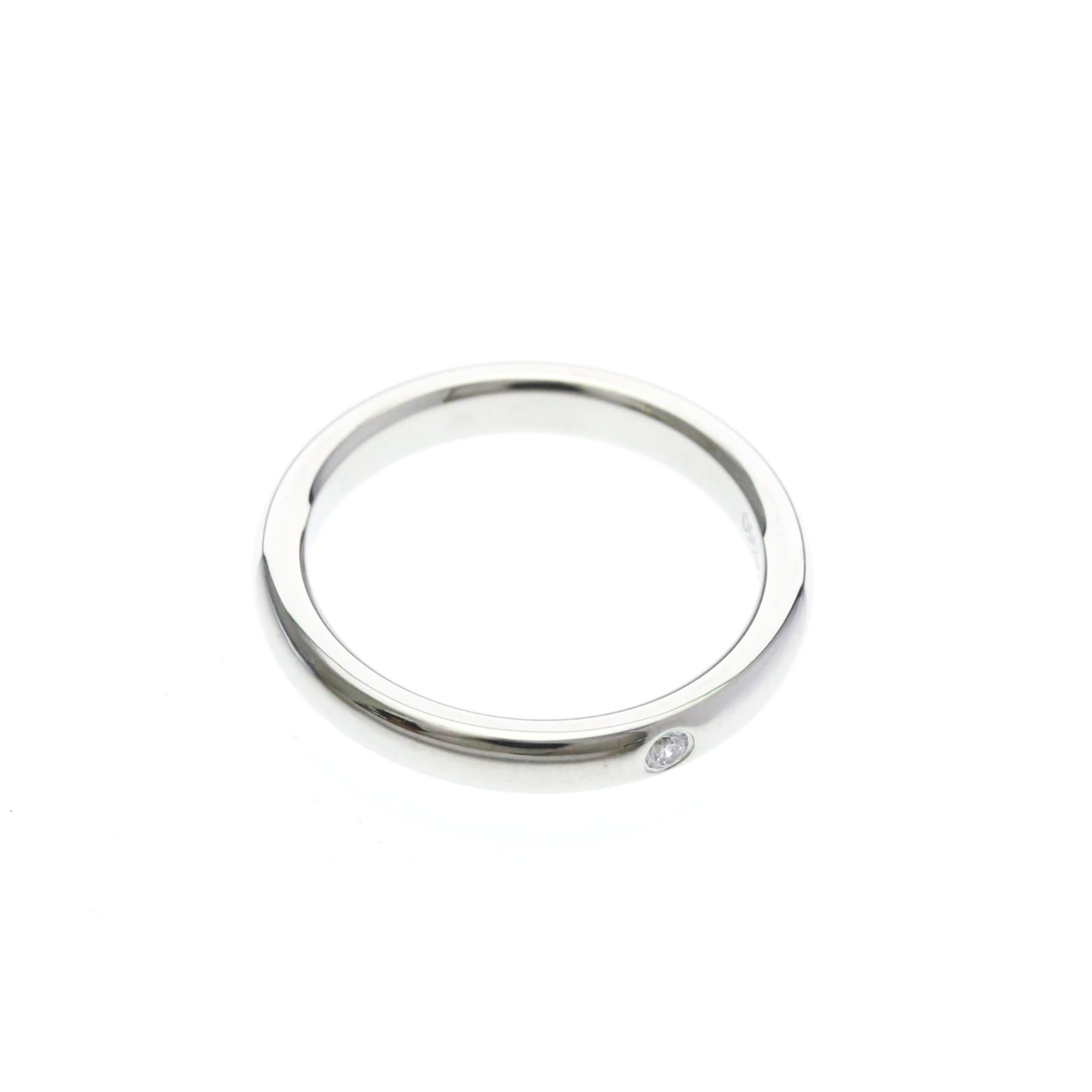 Tiffany & Co. Elsa Peretti 1 Diamond Stacking Band 950 Platinum With Diamond Silver Platinum Ring Jewelry (Pre-Owned)