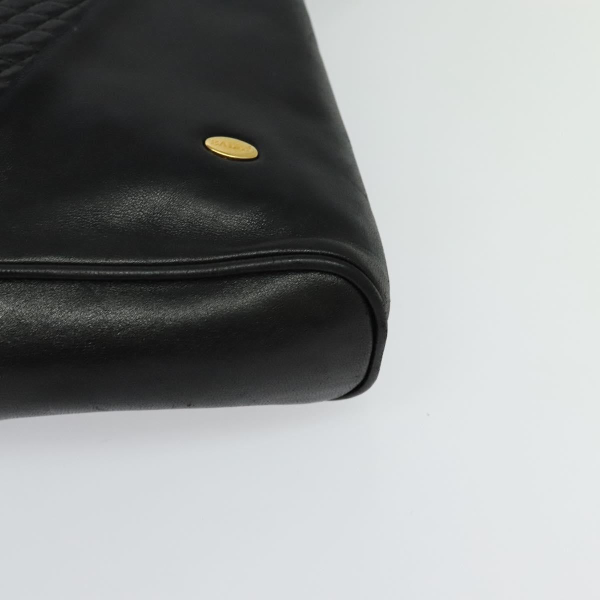 Bally Vintage Quilted Leather Black Leather Shoulder Bag Bag (Pre-Owned)