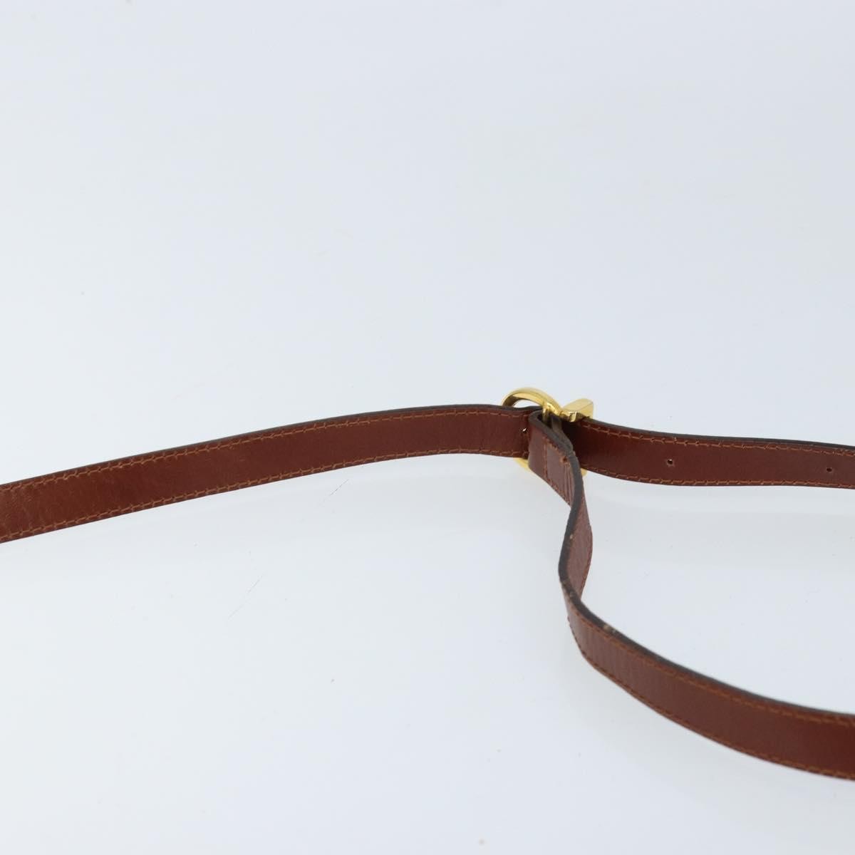 Salvatore Ferragamo Gancini Leather Brown Leather Shoulder Bag Bag (Pre-Owned)