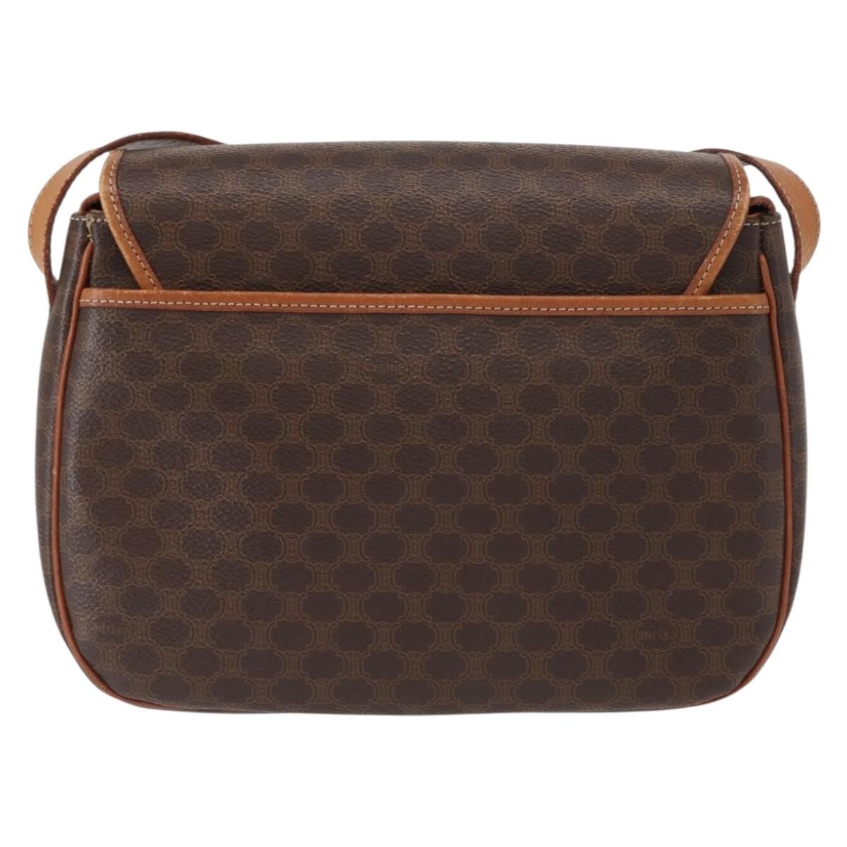 Celine Vintage Macadam Canvas Brown Canvas Shoulder Bag Bag (Pre-Owned)