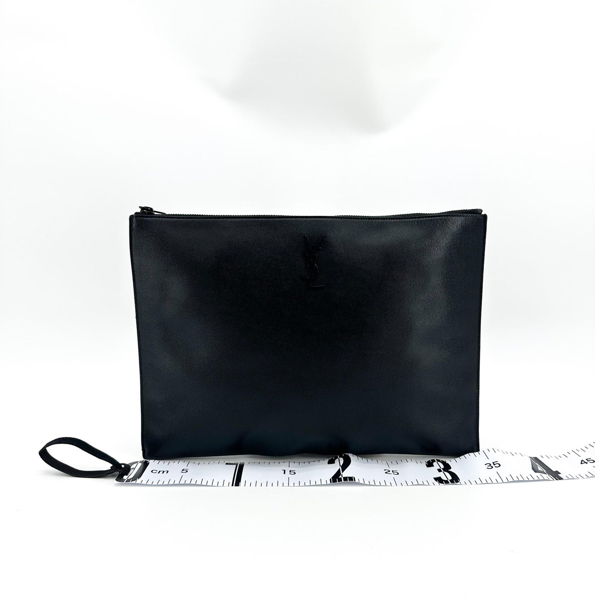 Saint Laurent Zipped Document Holder Leather Black Leather Briefcase Bag (Pre-Owned)