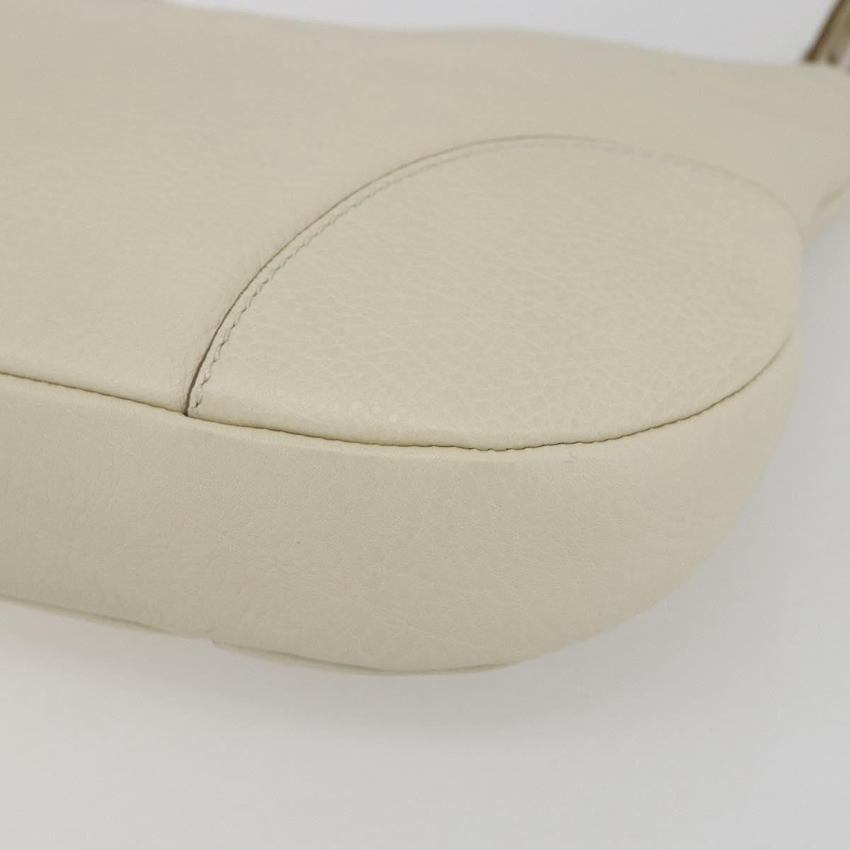 Salvatore Ferragamo Gancini Leather White Leather Shoulder Bag Bag (Pre-Owned)