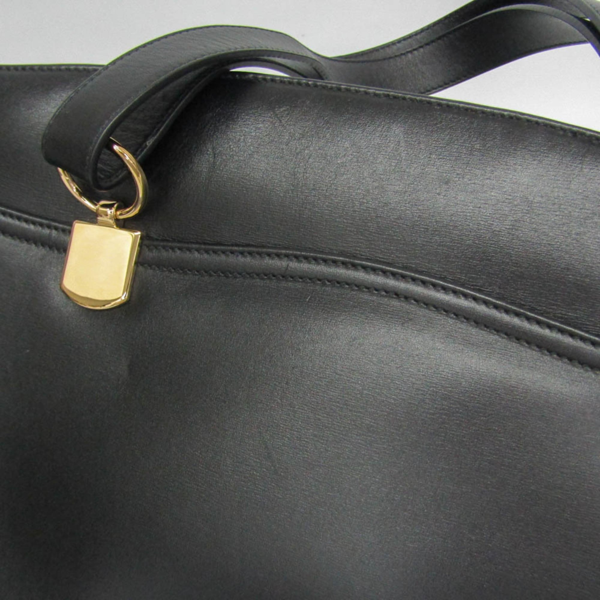Gucci Arli Top Handle Leather Black Leather Handbag (Pre-Owned)