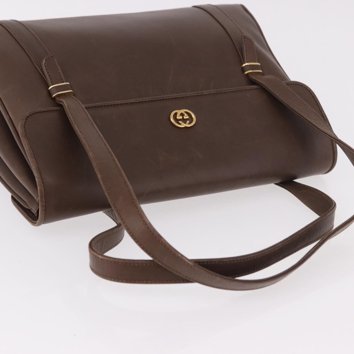 Gucci Vintage Leather Brown Leather Tote Bag Bag (Pre-Owned)