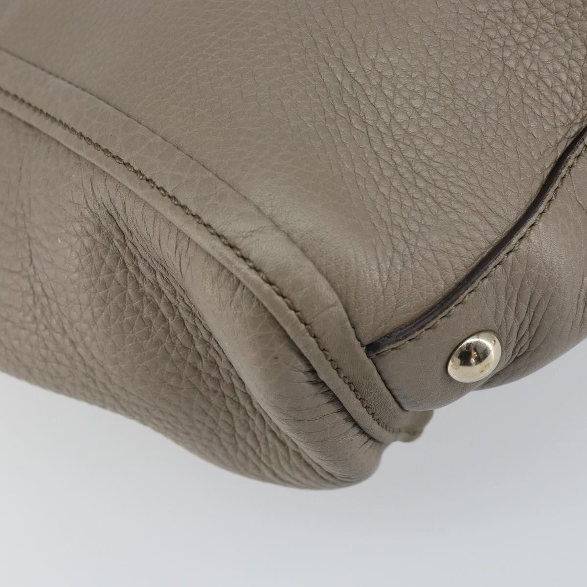 Gucci Soho Convertible Soft Top Handle Leather Gray Leather Handbag (Pre-Owned)