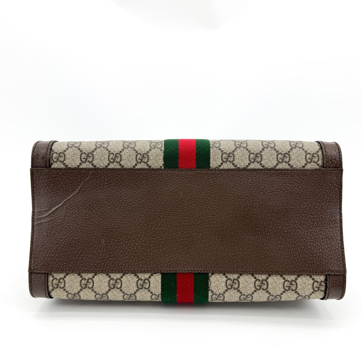 Gucci Ophidia Top Handle Gg Coated Canvas Brown Canvas Tote Bag Bag (Pre-Owned)