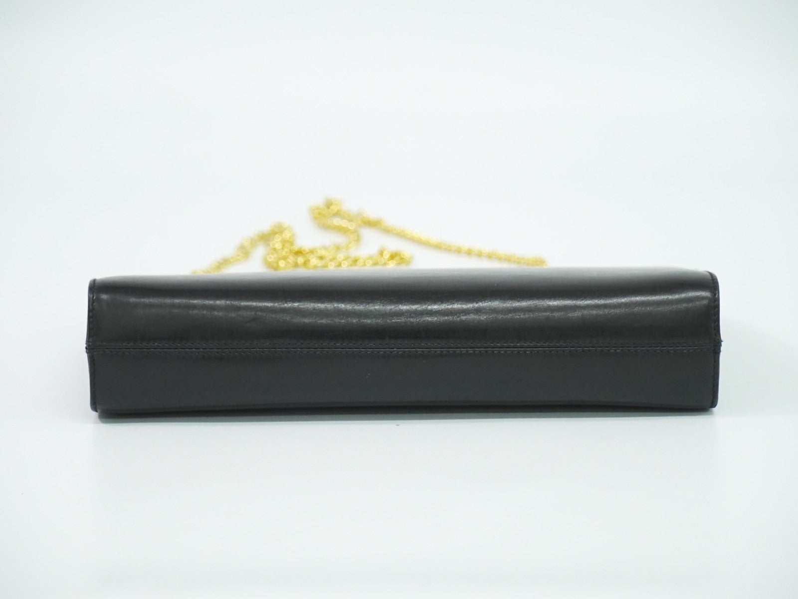 Salvatore Ferragamo Vintage Gancini Chain Leather Black Leather Shoulder Bag Bag (Pre-Owned)