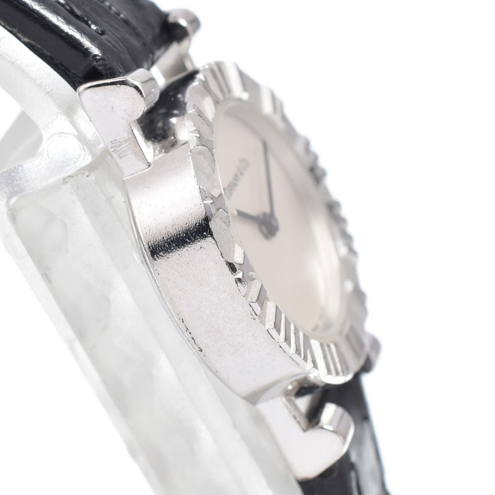 Tiffany & Co. Atlas Quartz Stainless Steel And Leather Watch (Pre-Owned)