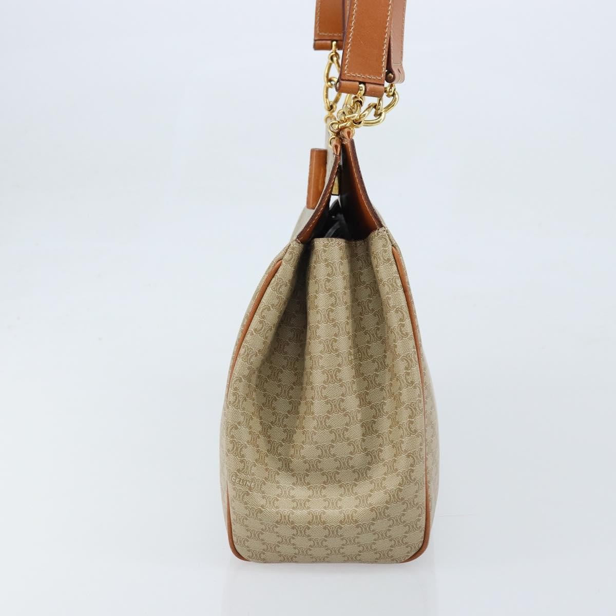 Celine Vintage Macadam Shopper Coated Canvas Beige Canvas Tote Bag Bag (Pre-Owned)