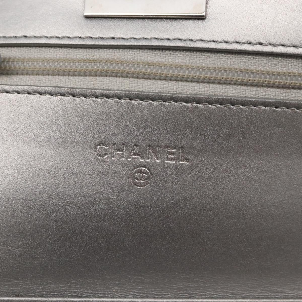 Chanel Reissue 2.55 Wallet On Chain Quilted Lambskin Silver Leather Crossbody Bag Bag (Pre-Owned)