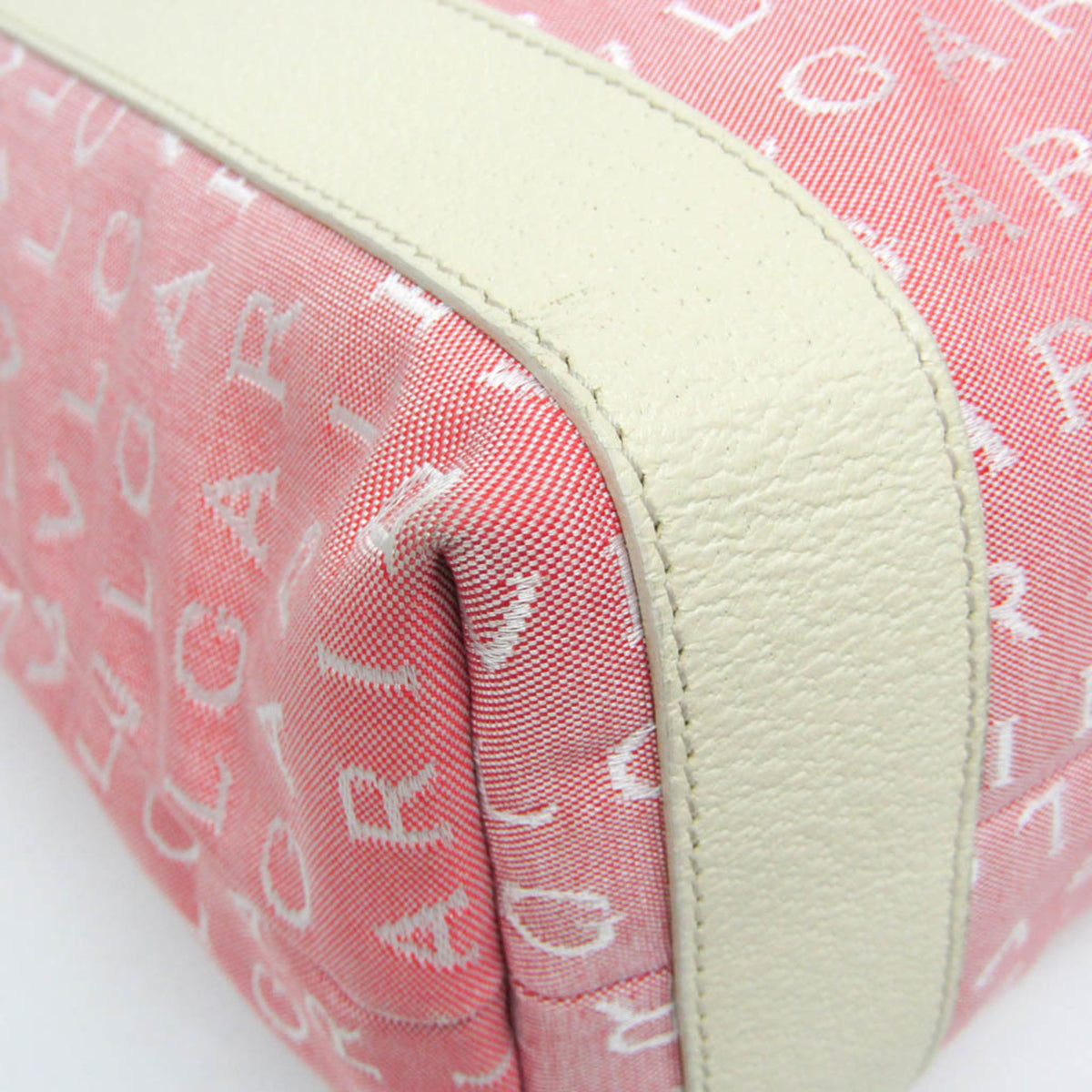 Bvlgari Logomania Canvas Beige Canvas Tote Bag Bag (Pre-Owned)