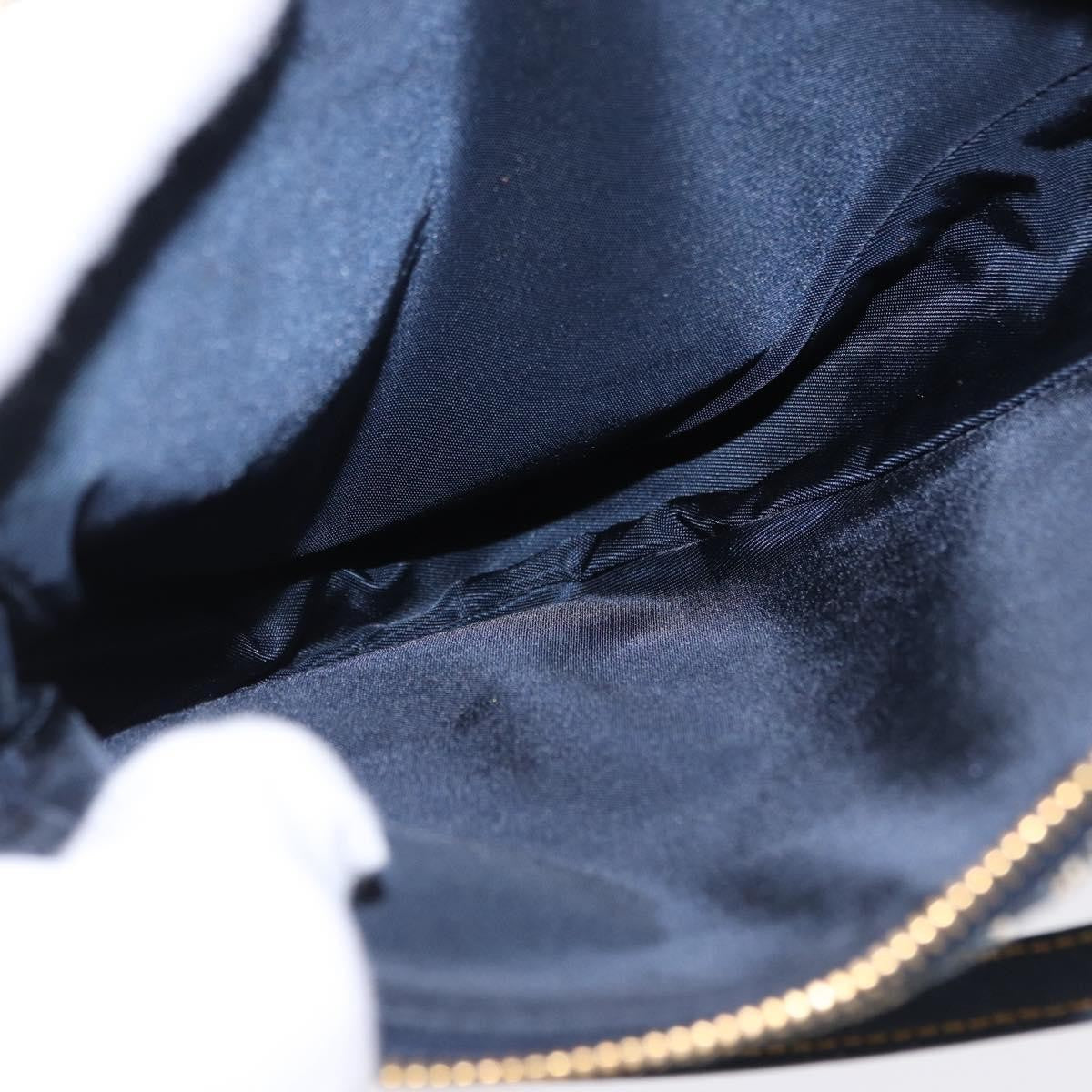 Christian Dior Vintage Saddle Bag Canvas Navy Canvas Clutche & Pouche Bag (Pre-Owned)