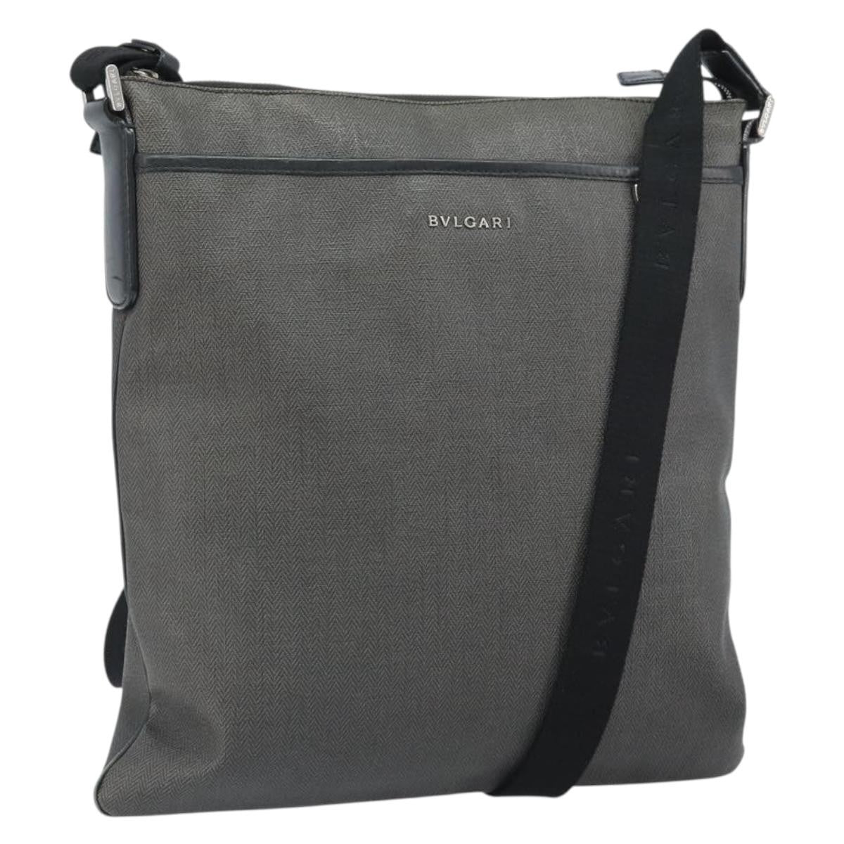 Bvlgari Shoulder Canvas Gray Canvas Shoulder Bag Bag (Pre-Owned)