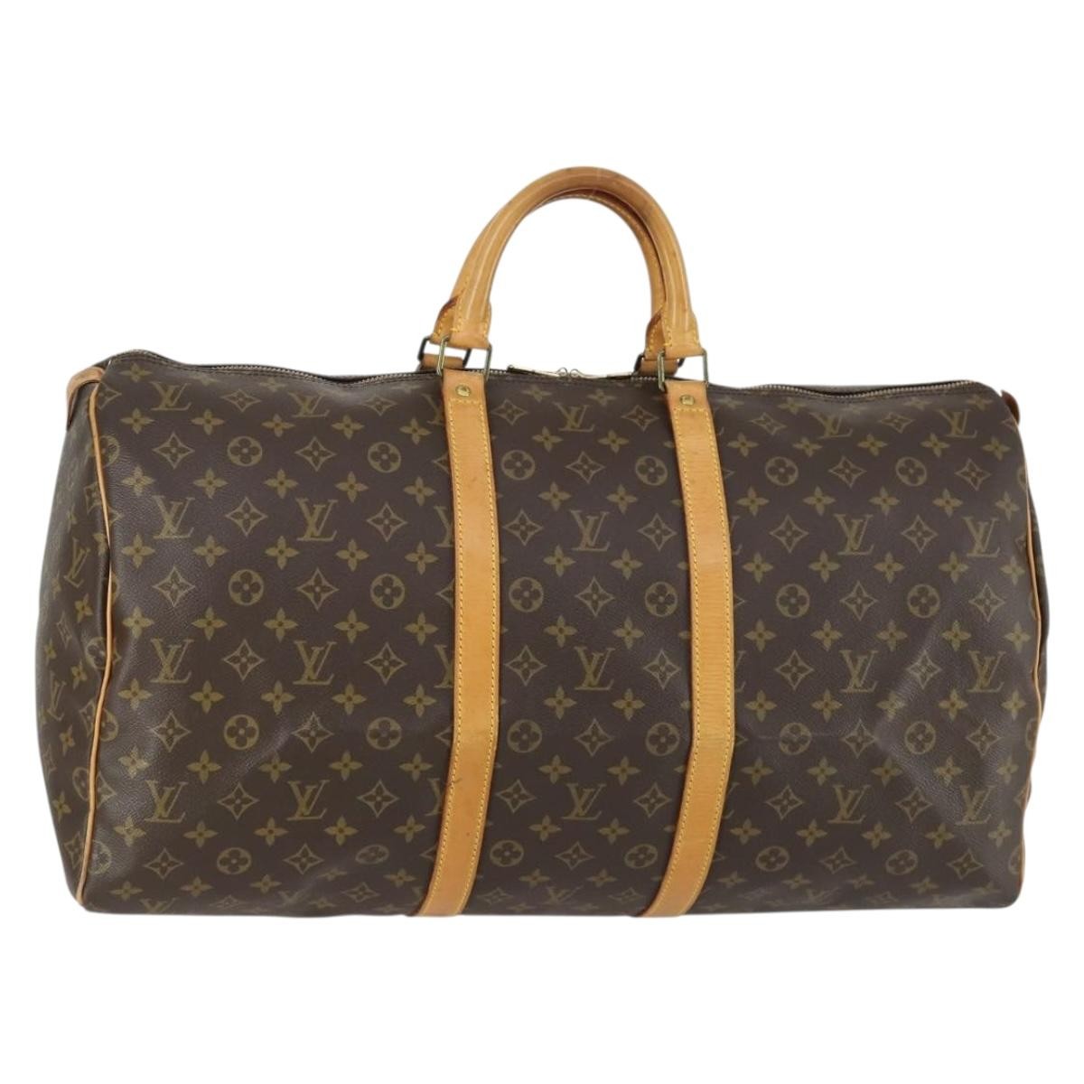 Louis Vuitton Keepall Monogram Canvas Brown Canvas Travel Bag Bag (Pre-Owned)