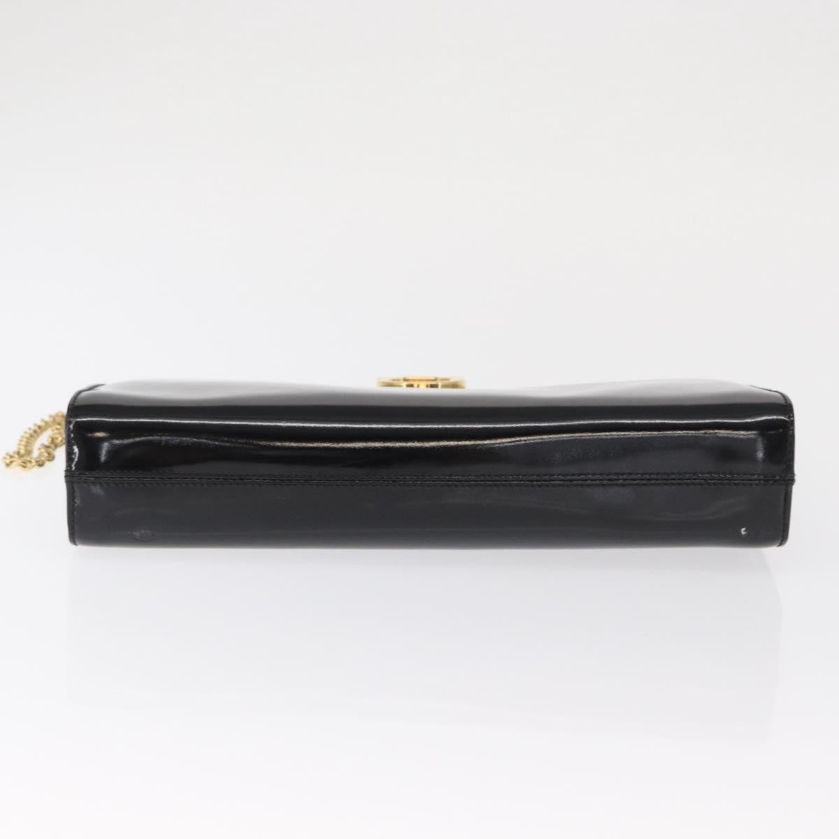 Salvatore Ferragamo Vintage Gancini Chain Patent Leather Black Patent_Leather Shoulder Bag Bag (Pre-Owned)