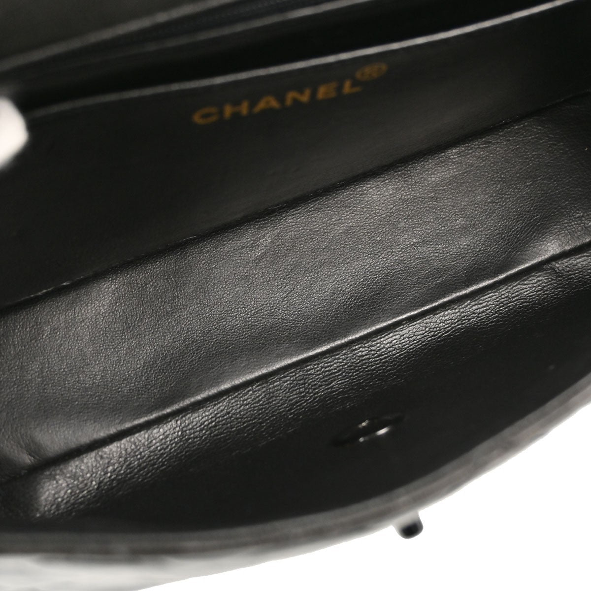 Chanel So Black Classic Single Flap Quilted Lambskin Black Leather Handbag (Pre-Owned)