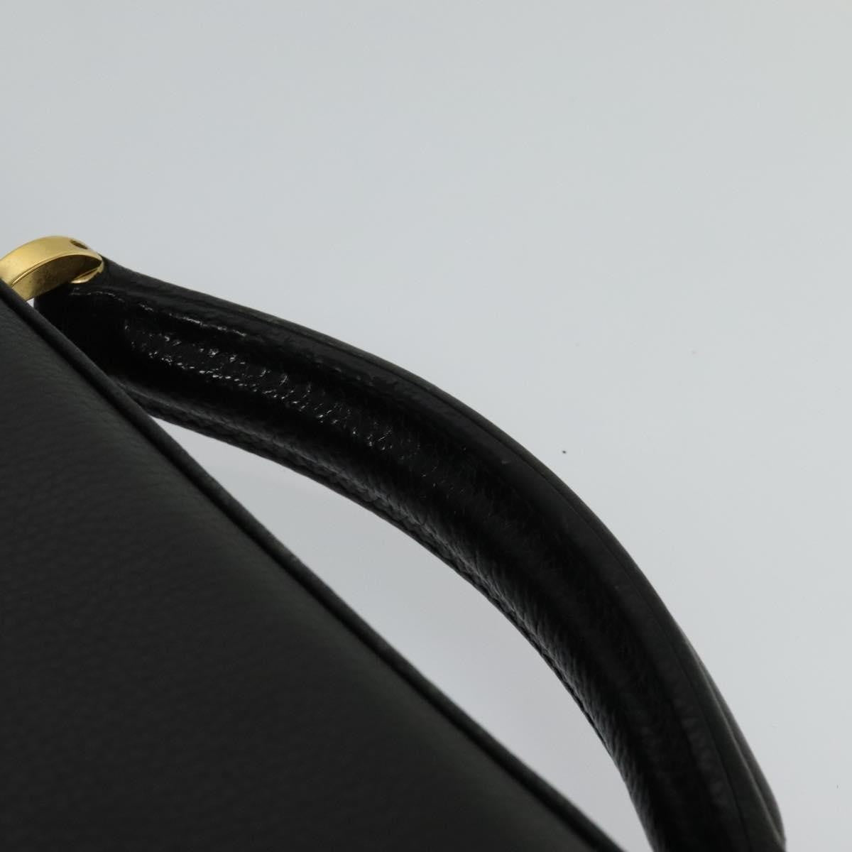 Versace Vintage Leather Black Leather Briefcase Bag (Pre-Owned)