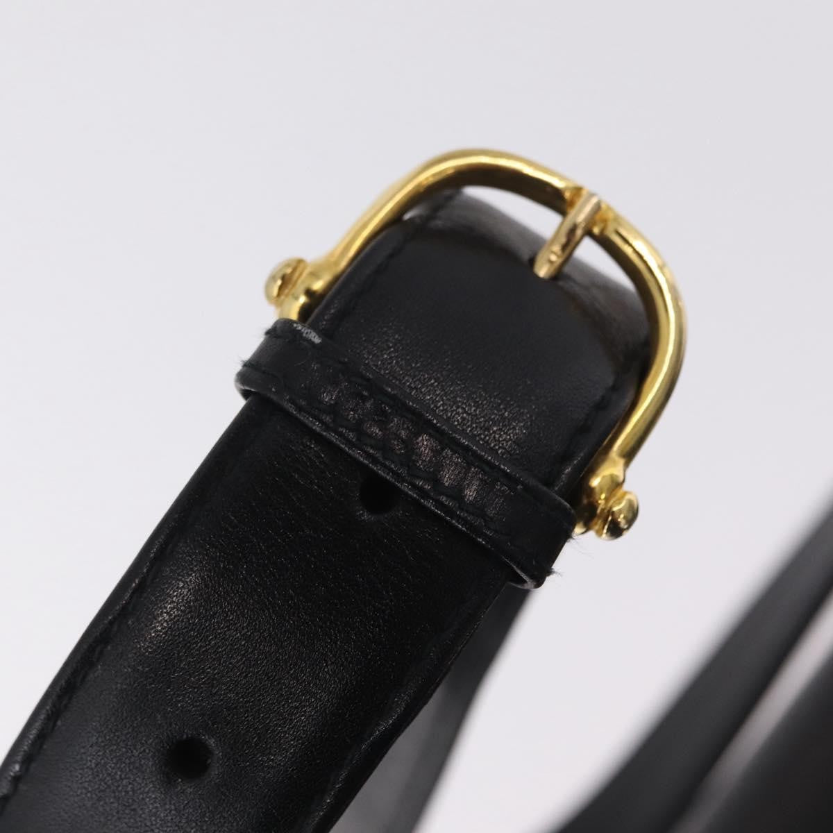 Celine Vintage Carriage Flap Leather Black Leather Handbag (Pre-Owned)