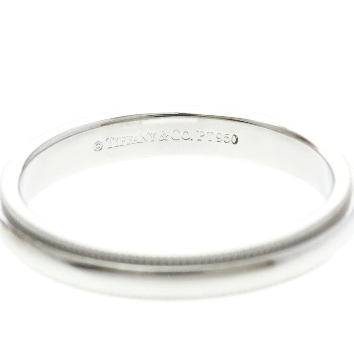 Tiffany & Co. Classic Milgrain Band Platinum Silver Platinum Ring Jewelry (Pre-Owned)