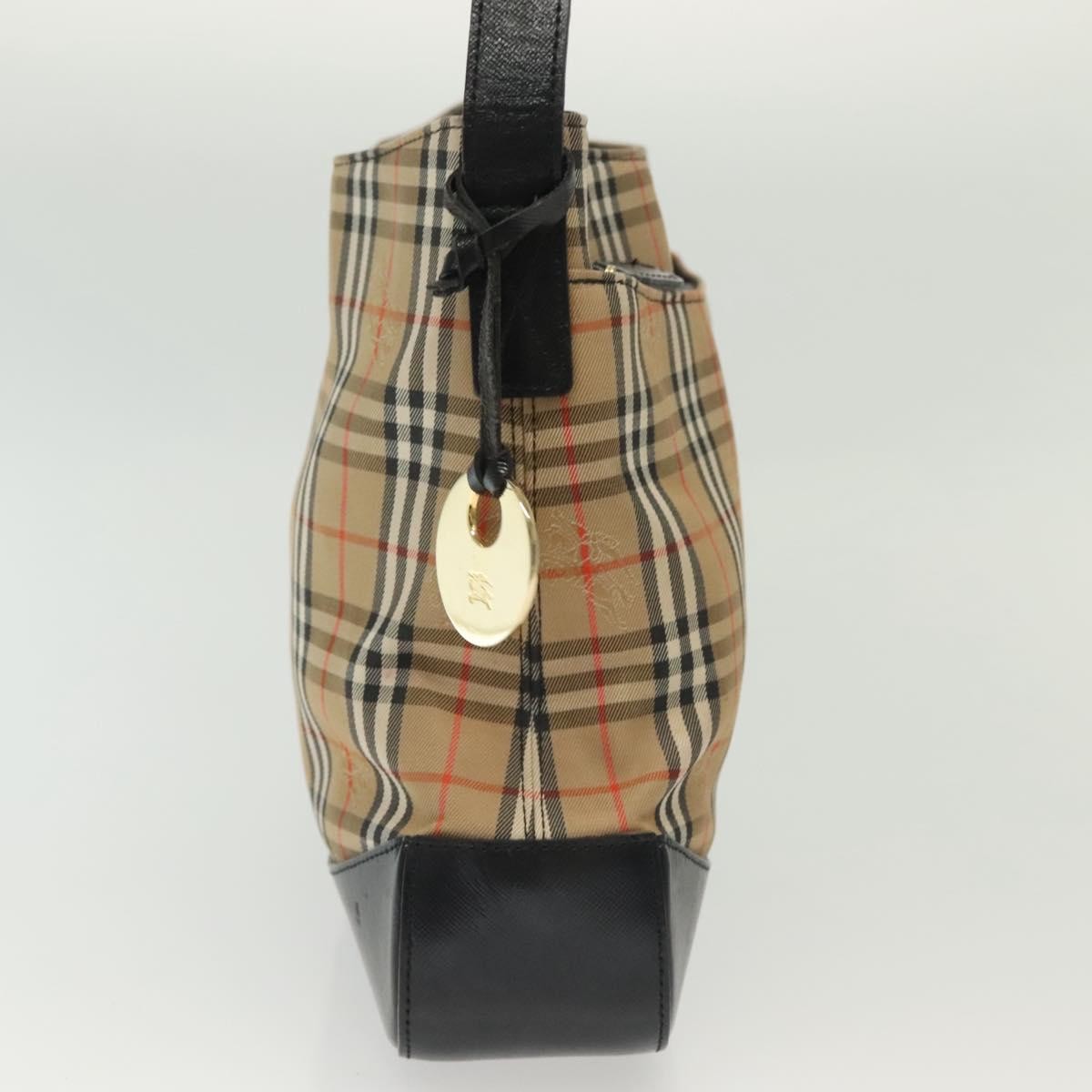 Burberry Shoulder Nova Check Canvas Beige Canvas Bag (Pre-Owned)