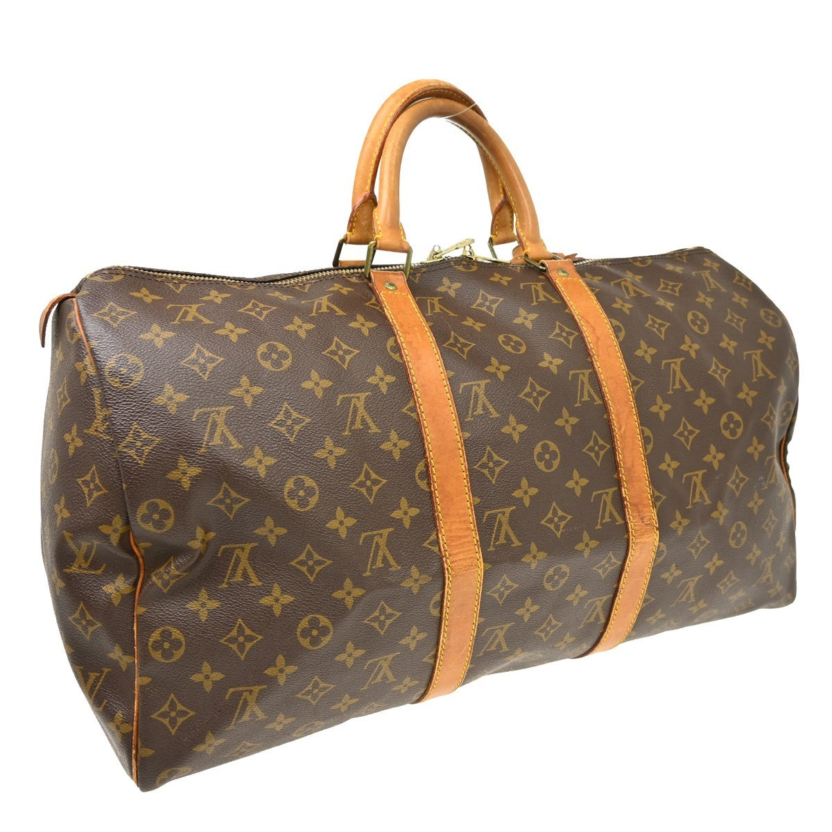 Louis Vuitton Keepall Canvas Brown Canvas Travel Bag Bag (Pre-Owned)
