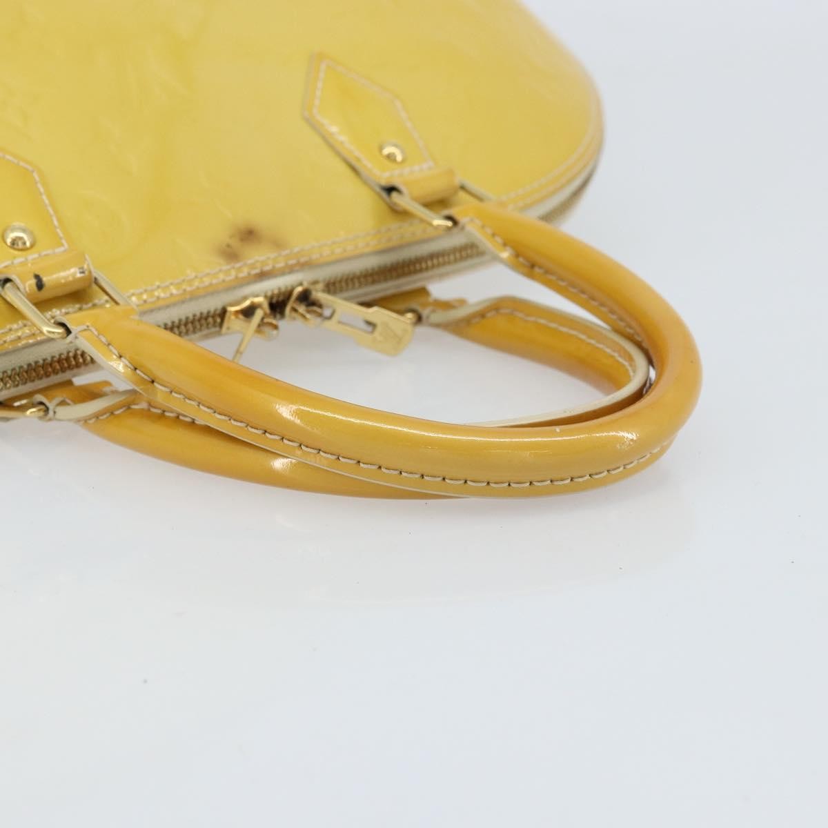 Louis Vuitton Alma Monogram Vernis Yellow Patent_Leather Handbag (Pre-Owned)