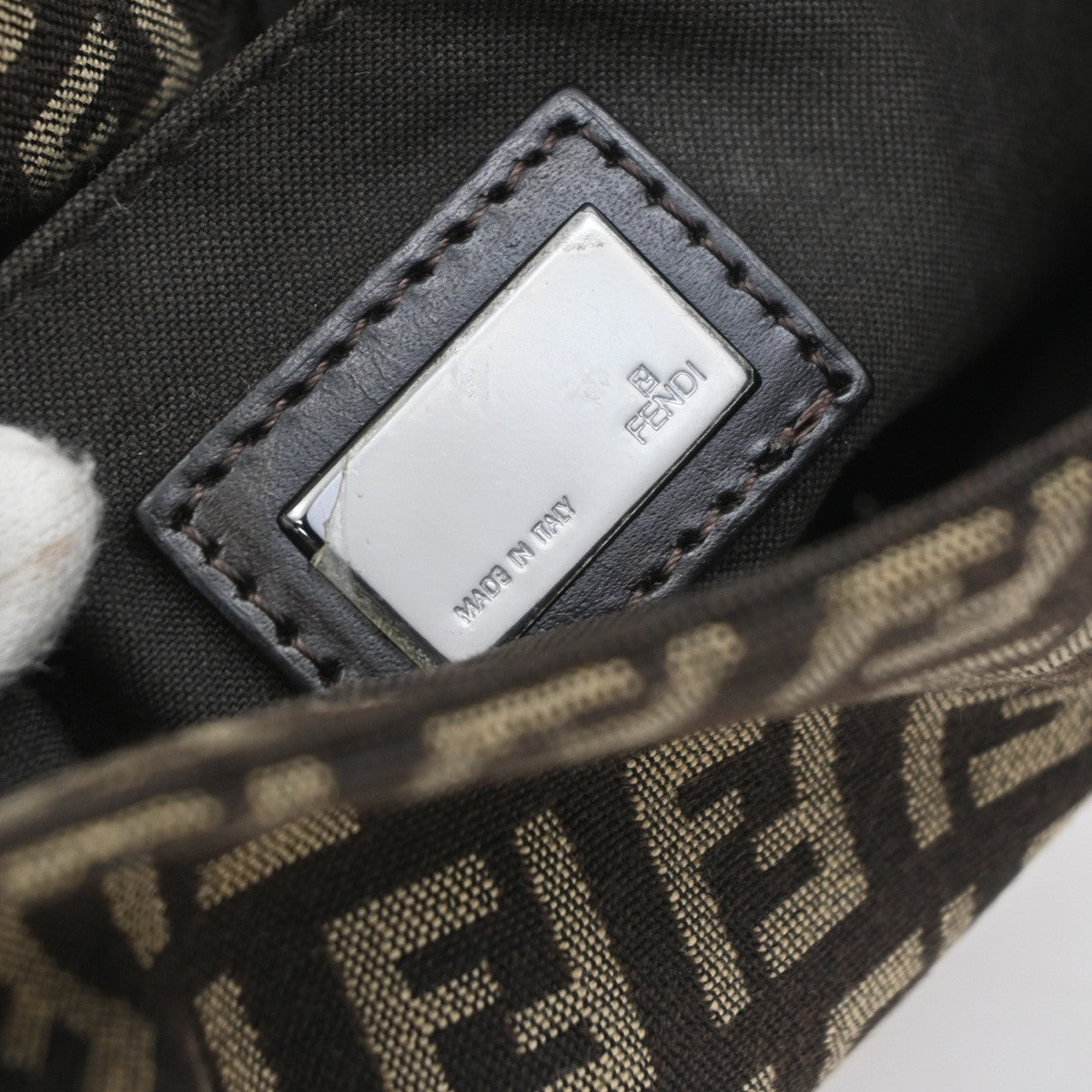 Fendi Vintage Flap Zucchino Canvas Brown Canvas Crossbody Bag Bag (Pre-Owned)