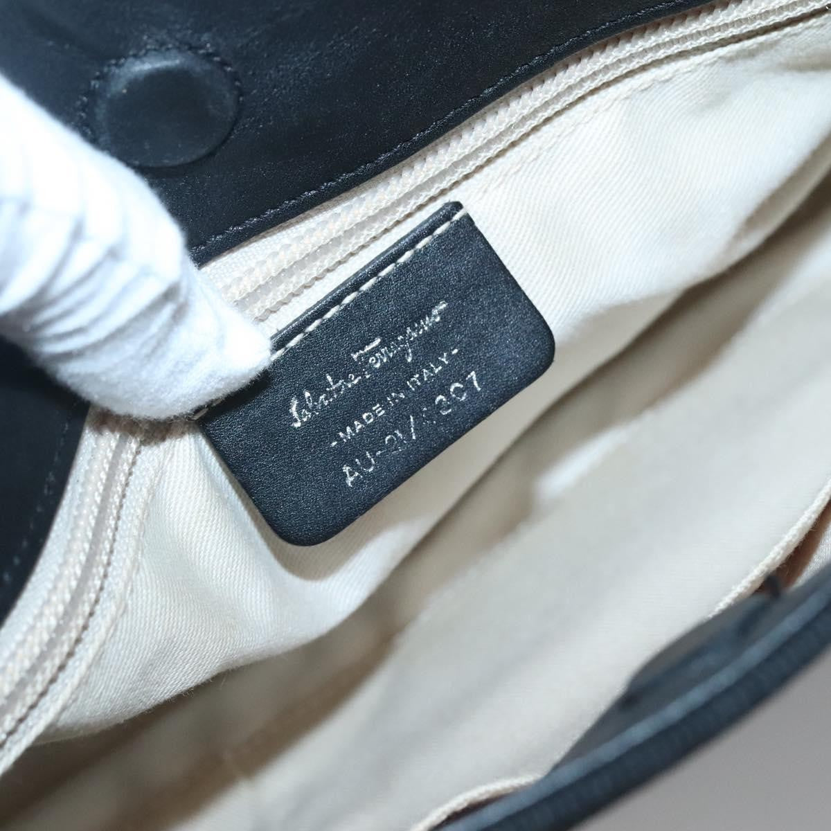 Salvatore Ferragamo Vala Tote Canvas Black Canvas Tote Bag Bag (Pre-Owned)