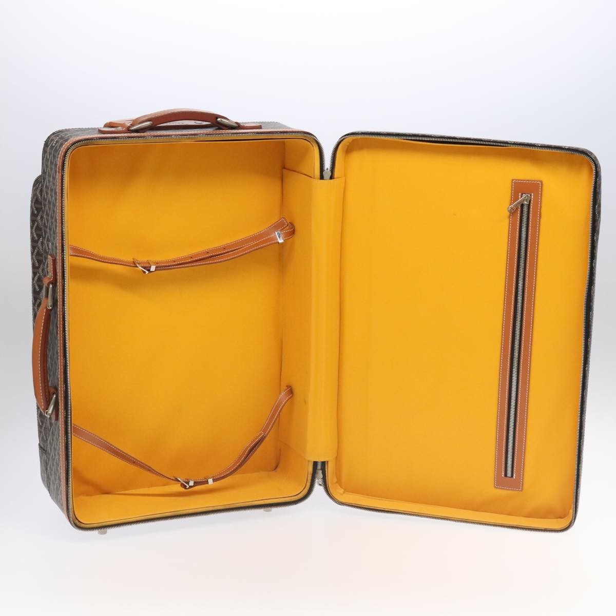 Goyard Bourget Trolley Rolling Luggage Coated Canvas Brown Pvc Travel Bag Bag (Pre-Owned)