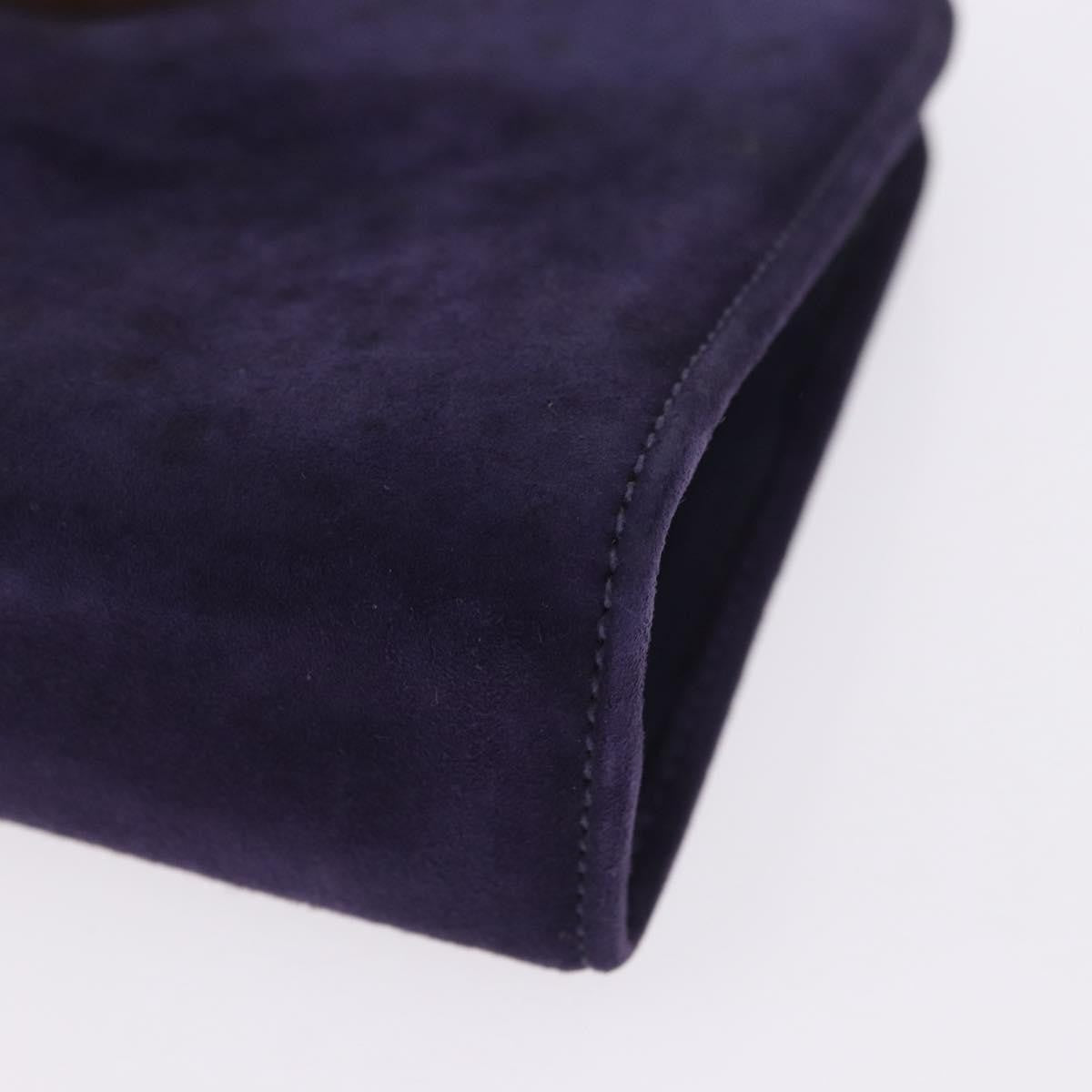 Salvatore Ferragamo Vintage Gancini Chain Suede Purple Suede Shoulder Bag Bag (Pre-Owned)