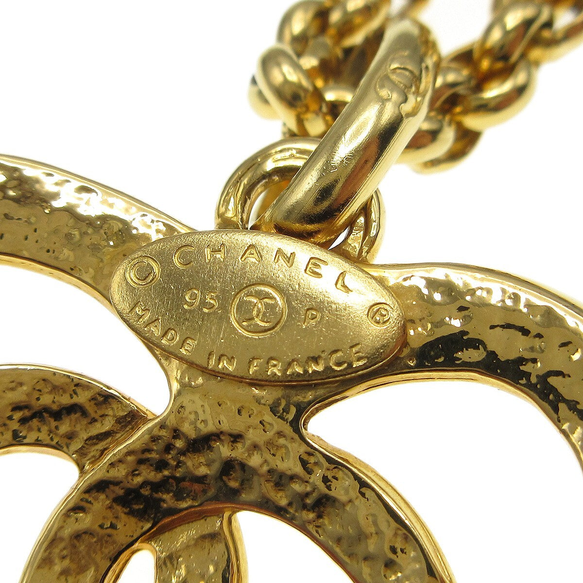 Chanel Cc Heart Pendant Metal Gold Gold_Plated Necklace Jewelry (Pre-Owned)