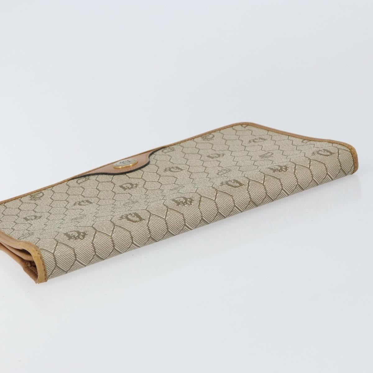Christian Dior Vintage Honeycomb Clutch Canvas Beige Canvas Clutche & Pouche Bag (Pre-Owned)